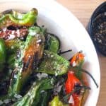 shishito peppers with garlic dipping sauce