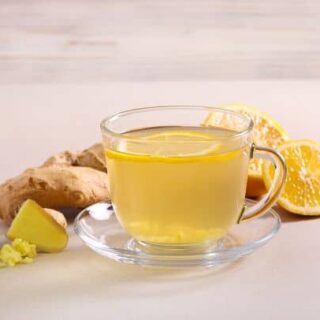 homemade ginger tea with lemon